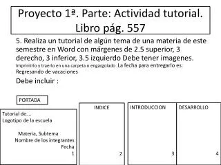 proyecto 1 parte actividad tutorial libro p g 557