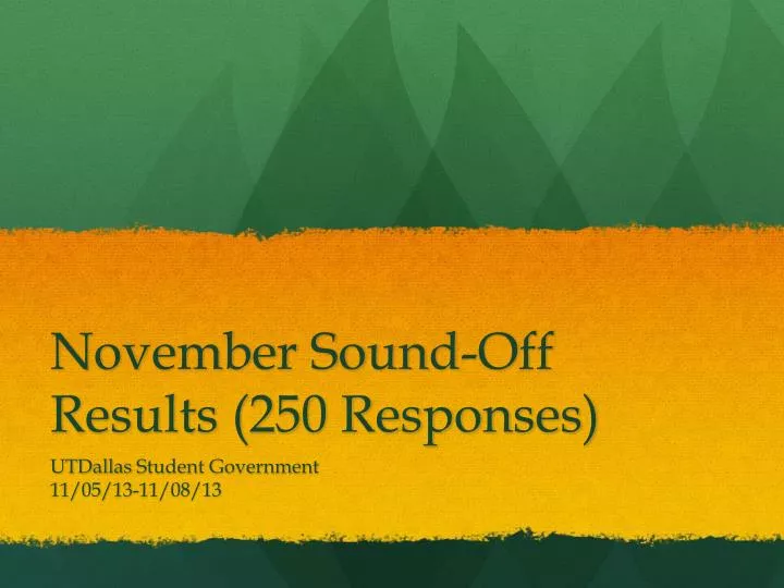 november sound off results 250 responses