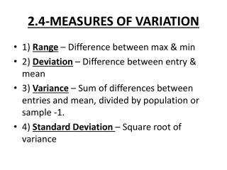 2.4-MEASURES OF VARIATION