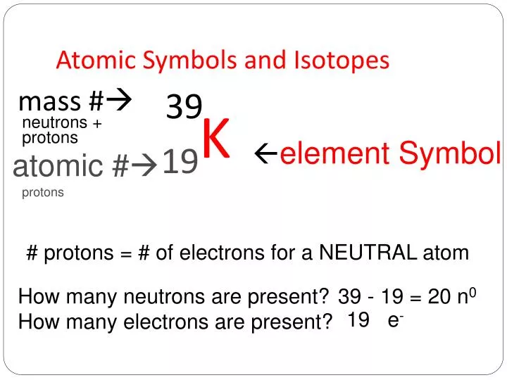 atomic symbols and isotopes