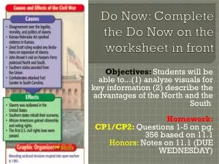 Do Now: Complete the Do Now on the worksheet in front