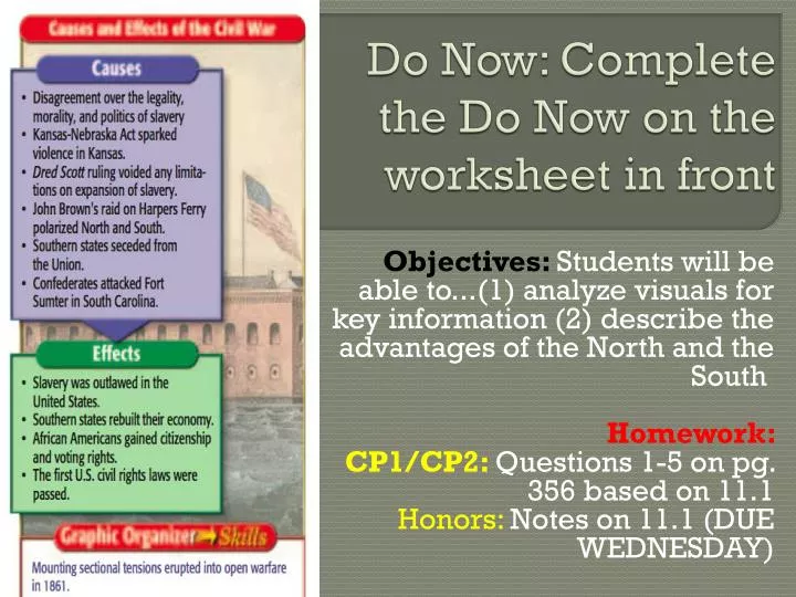 do now complete the do now on the worksheet in front