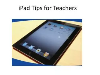 iPad Tips for Teachers