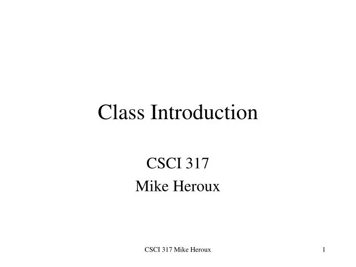 class introduction