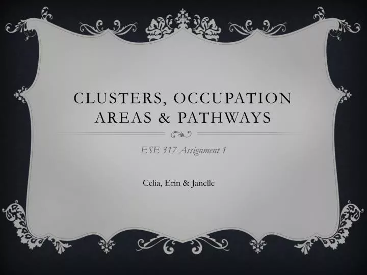 clusters occupation areas pathways