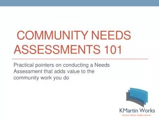 Community Needs Assessments 101