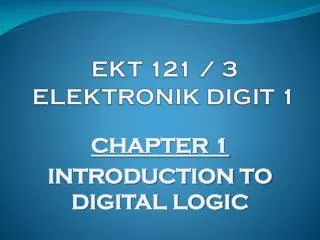 EKT 121 / 3 ELEKTRONIK DIGIT 1