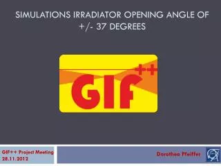 SIMULATIONS Irradiator Opening angle of +/- 37 degrees