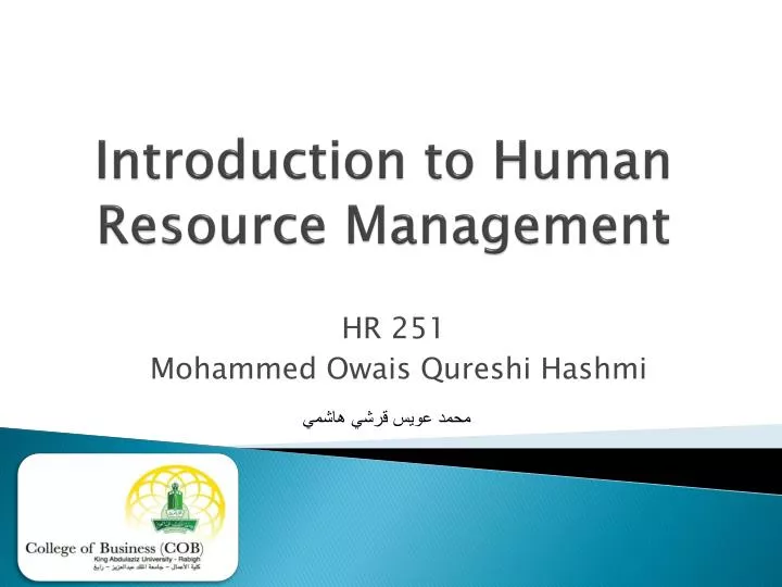 introduction to human resource management