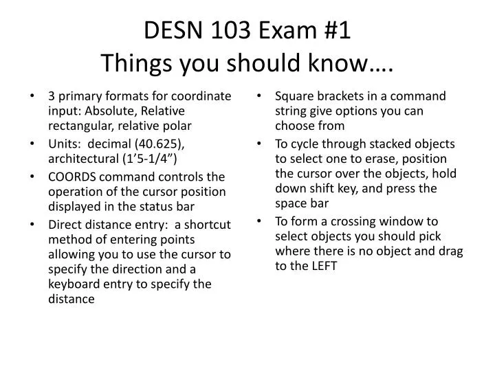 desn 103 exam 1 things you should know
