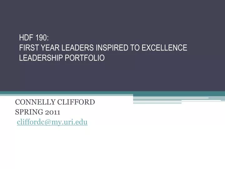 hdf 190 first year leaders inspired to excellence leadership portfolio