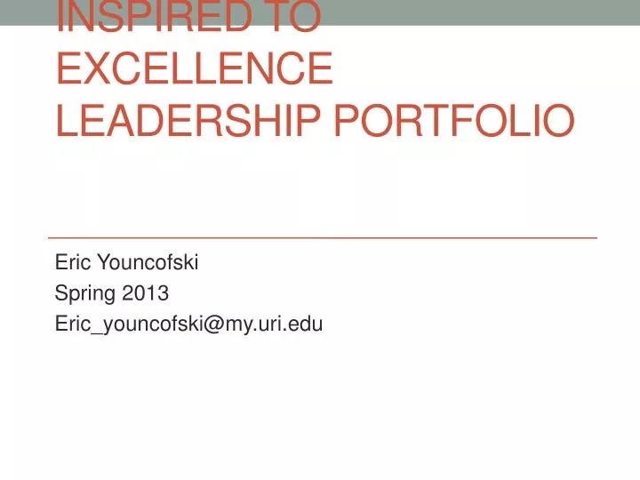 hdf 190 first year leaders inspired to excellence leadership portfolio