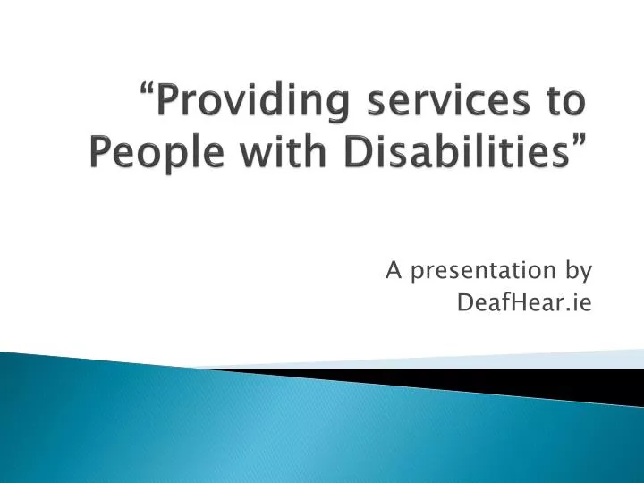 providing services to people with disabilities