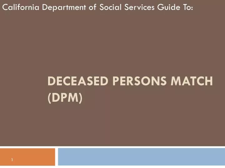 deceased persons match dpm