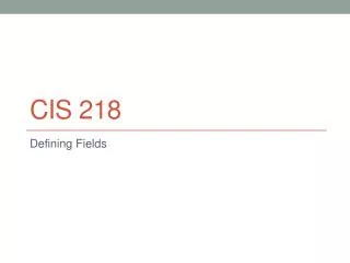 CIS 218