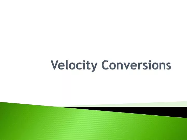 velocity conversions