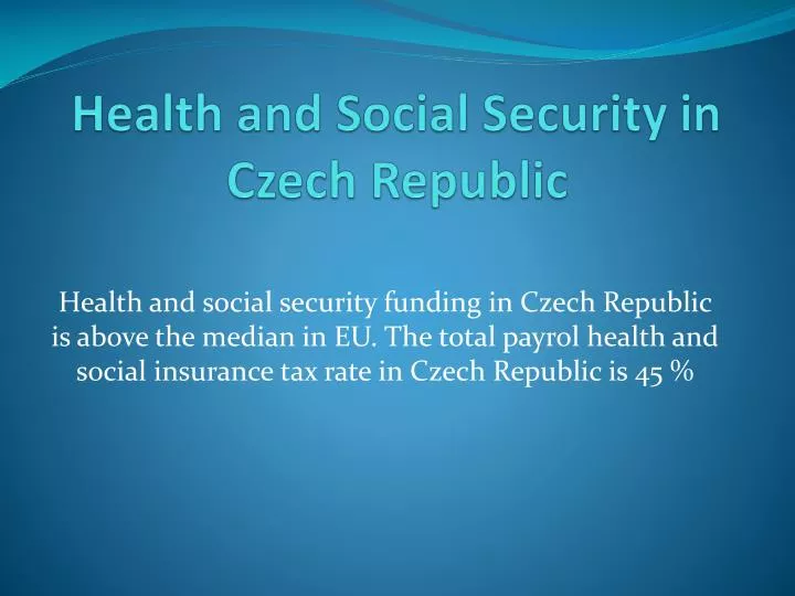 health and social security in czech republic