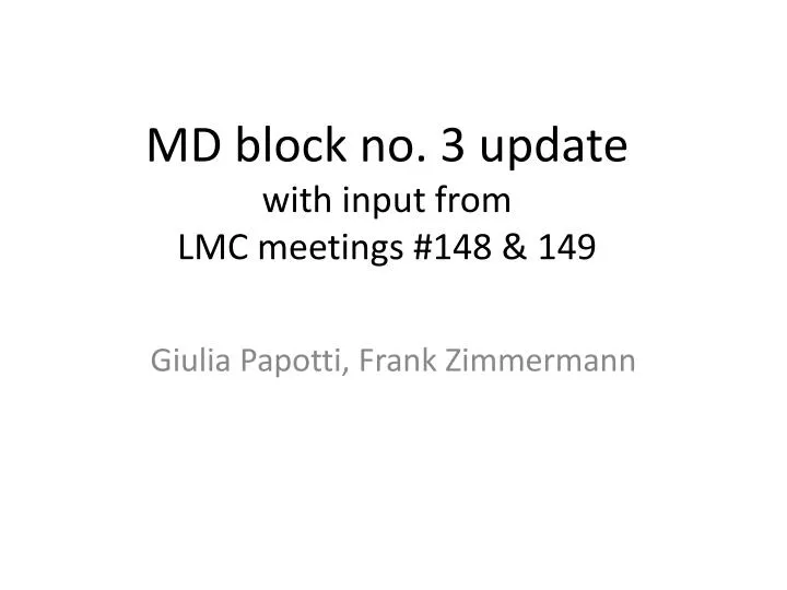 md block no 3 update with input from lmc meetings 148 149