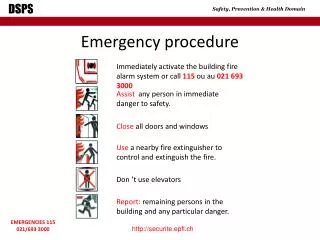 Emergency procedure