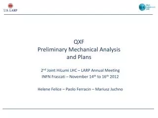 QXF Preliminary Mechanical Analysis and Plans