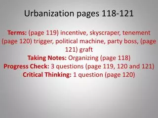 Urbanization pages 118-121