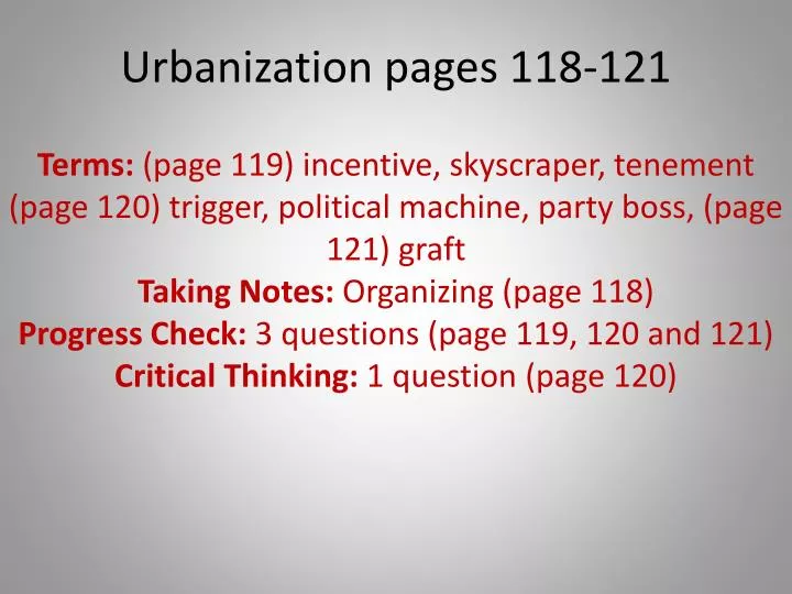 urbanization pages 118 121