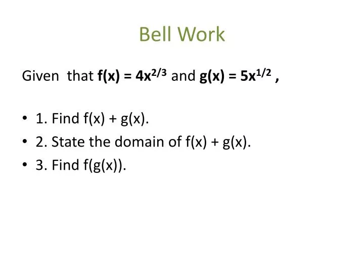 bell work