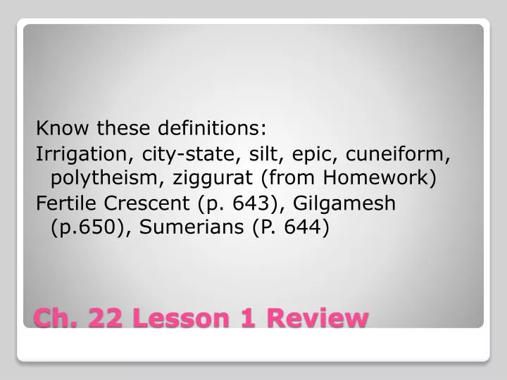 ch 22 lesson 1 review