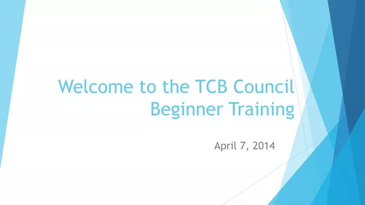 welcome to the tcb council beginner training