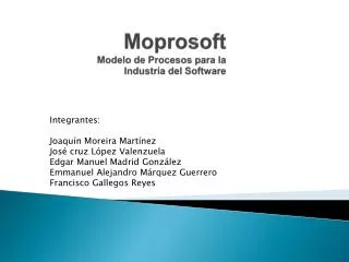 moprosoft modelo de procesos para la industria del software