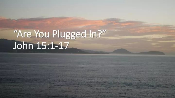are you plugged in john 15 1 17