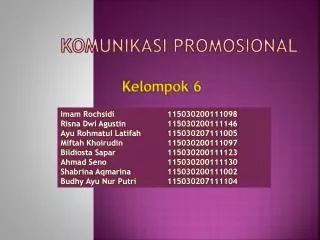 komunikasi promosional