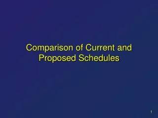 Comparison of Current and Proposed Schedules