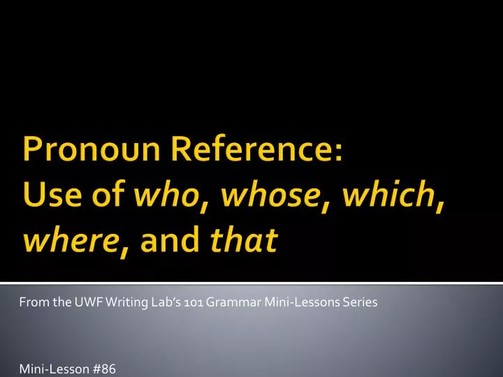from the uwf writing lab s 101 grammar mini lessons series mini lesson 86