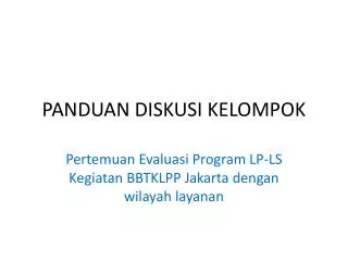 panduan diskusi kelompok