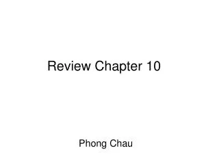 Review Chapter 10