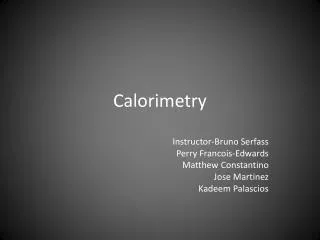 Calorimetry