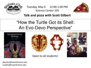 Tuesday, May 6	12:00-1:00 PM Science Center 105