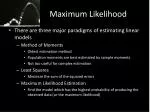 Maximum Likelihood - slide 1