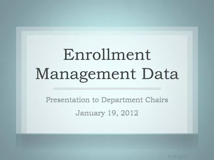 enrollment management data