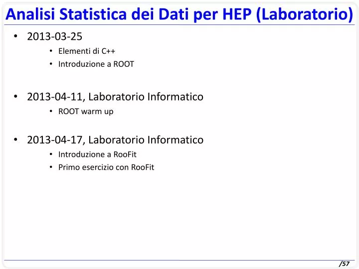 analisi statistica dei dati per hep laboratorio