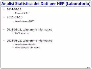 analisi statistica dei dati per hep laboratorio