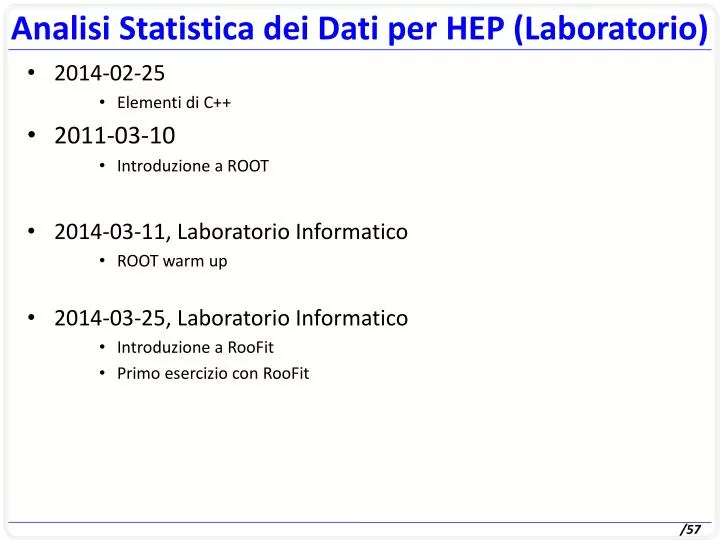 analisi statistica dei dati per hep laboratorio