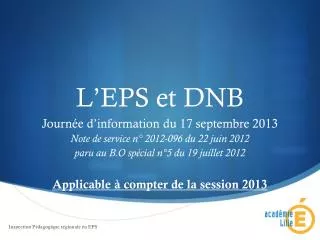 l eps et dnb