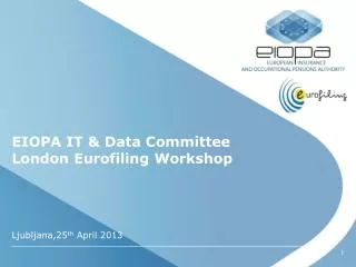 EIOPA IT &amp; Data Committee London Eurofiling Workshop