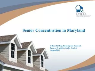 Senior Concentration in Maryland