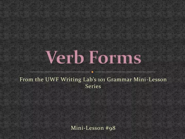 verb forms