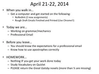 April 21-22, 2014