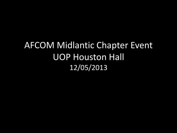 afcom midlantic chapter event uop houston hall 12 05 2013