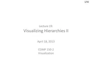 Lecture 19: Visualizing Hierarchies II